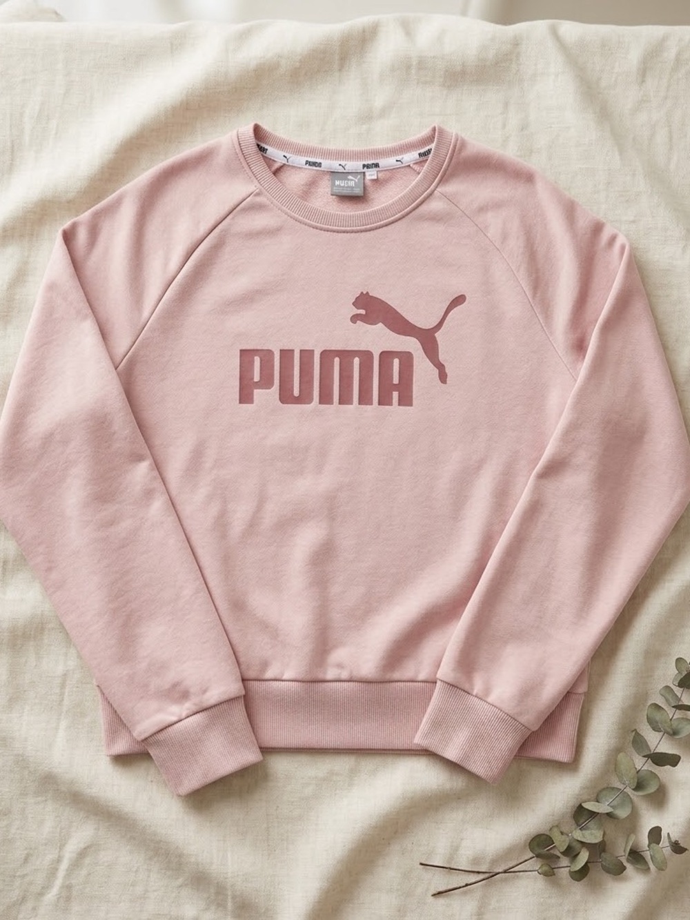 PUMA Women’s Dusty Pink Logo Crewneck Sweatshirt - Size Large